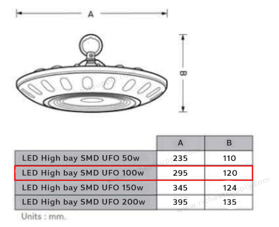 โคมไฮเบย์-SMD-UFO-100wspec