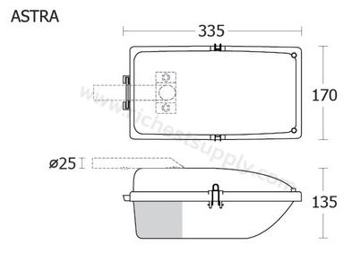 Dimensions โคมไฟถนน BEC ASTRA