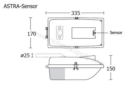 Dimensions โคมไฟถนน BEC ASTRA SENSOR