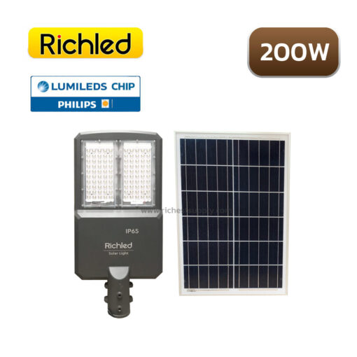 โคมไฟถนนโซล่าเซลล์ LED 200W RICHLED PRO พร้อมแผงโซล่าเซลล์