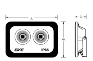 ขนาดสปอร์ตไลท์ LED EVE COB SPOT ECO