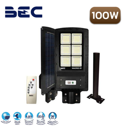 ไฟถนน-SOLAR-BEC-MADRID-100-วัตต์